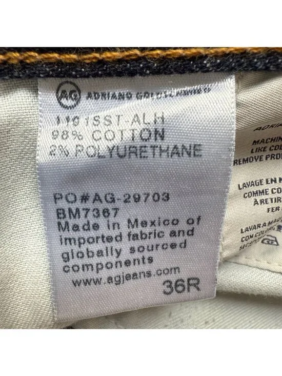 AG Adriano Goldschmied Size 36R Dark Blue Wash The Nomad Modern Slim Denim Jeans - Picture 7 of 15